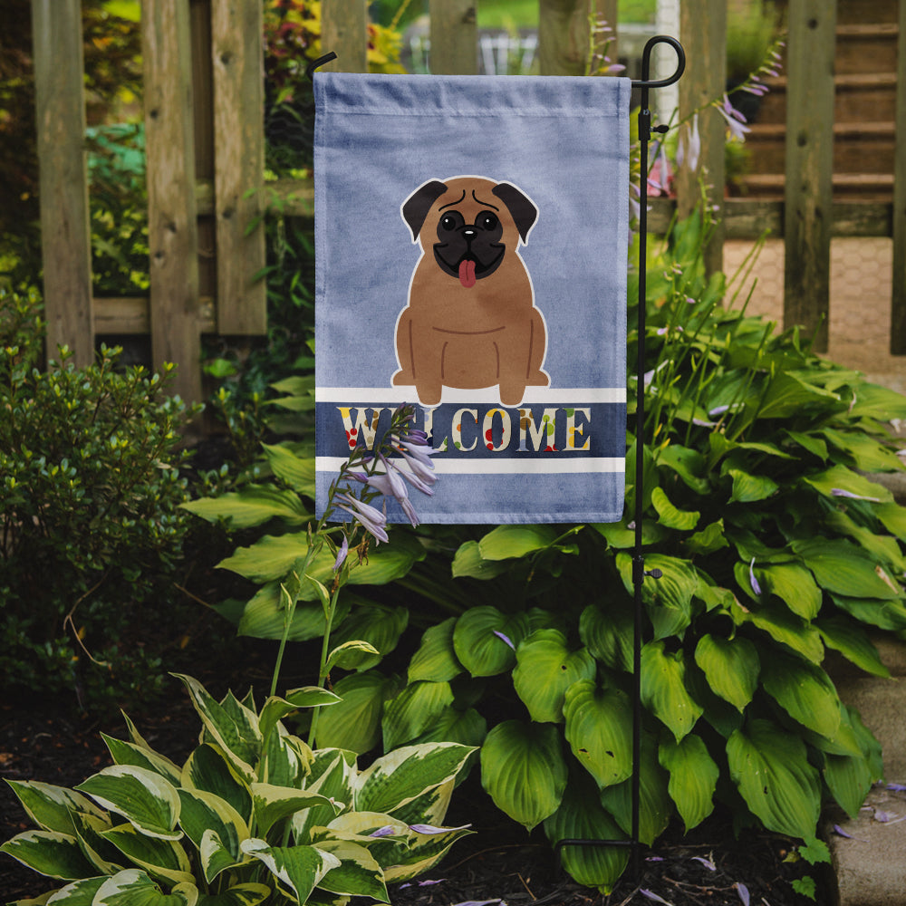 Pug Brown Welcome Flag Garden Size BB5586GF
