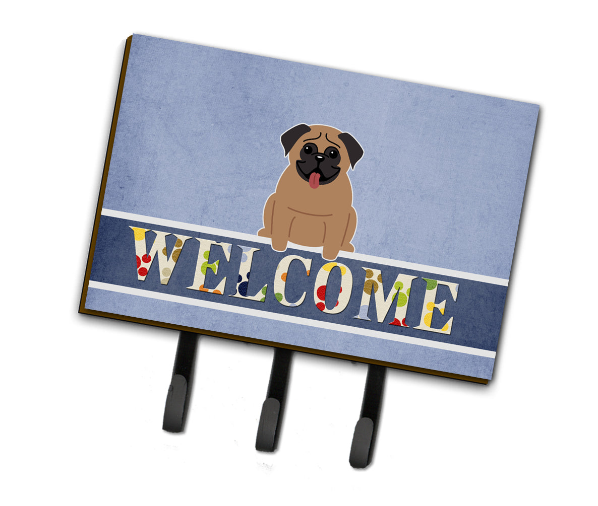 Pug Brown Welcome Leash or Key Holder BB5586TH68  the-store.com.