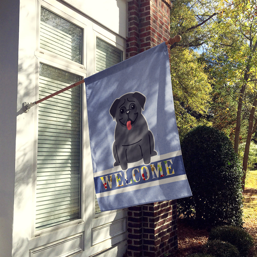 Pug Black Welcome Flag Canvas House Size BB5587CHF  the-store.com.