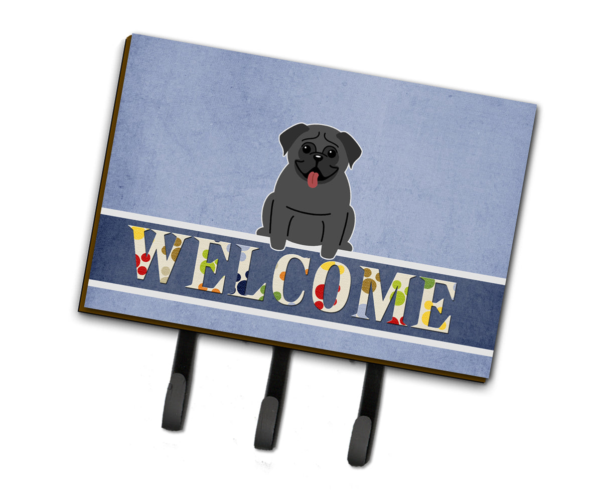 Pug Black Welcome Leash or Key Holder BB5587TH68  the-store.com.