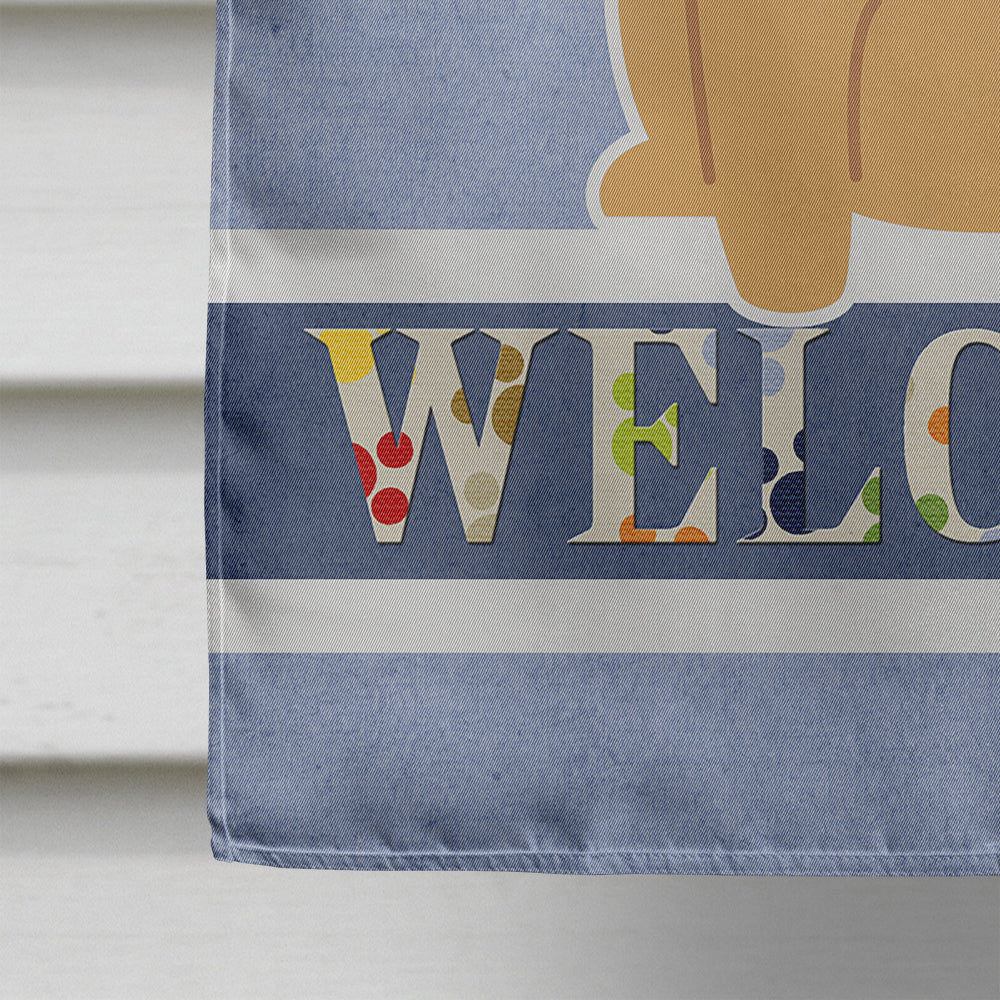 Pug Brown Welcome Flag Canvas House Size BB5588CHF