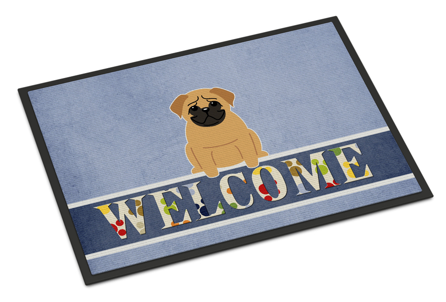Pug Brown Welcome Indoor or Outdoor Mat 18x27 BB5588MAT - the-store.com