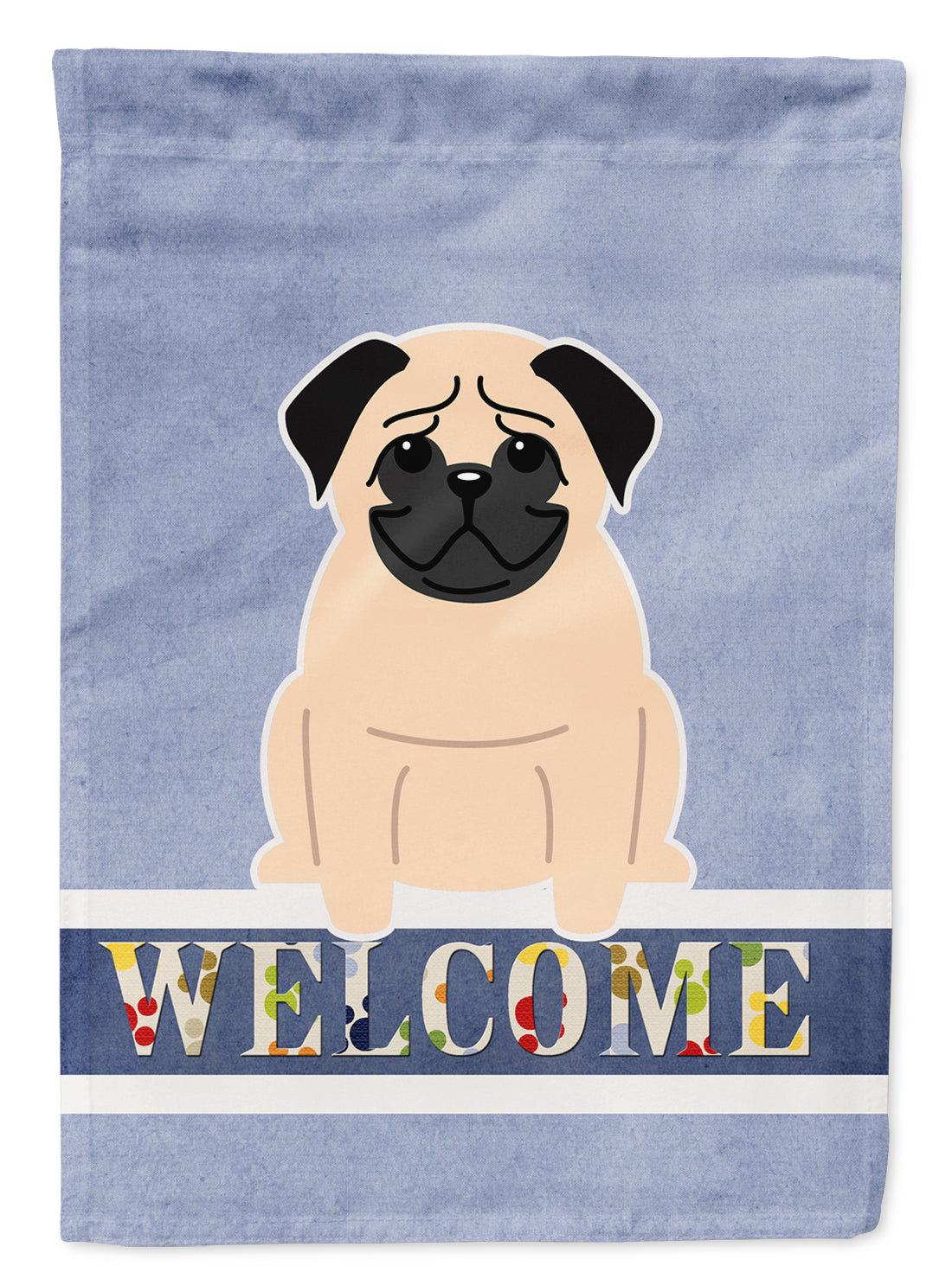 Pug Fawn Welcome Flag Garden Size BB5589GF  the-store.com.