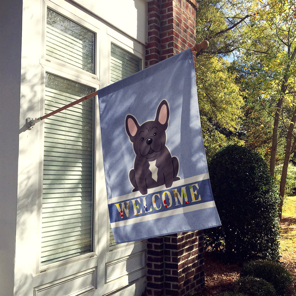French Bulldog Brindle Welcome Flag Canvas House Size BB5590CHF