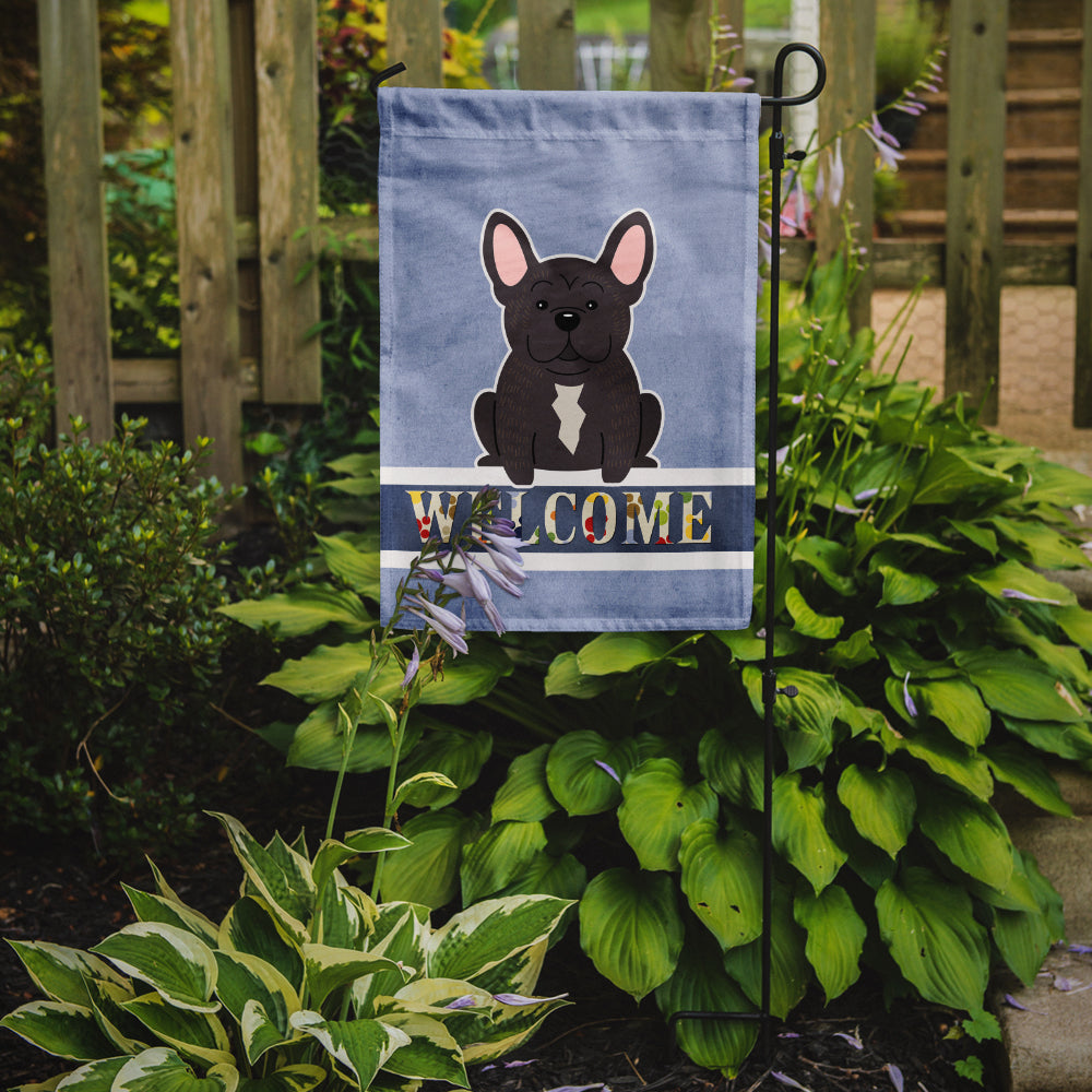 French Bulldog Brindle Welcome Flag Garden Size BB5590GF  the-store.com.