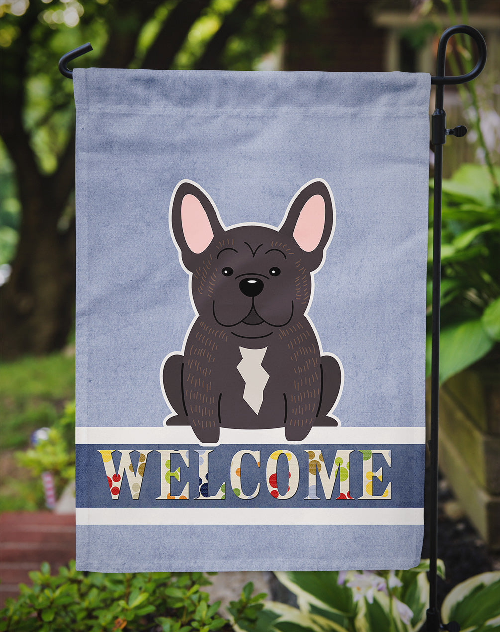 French Bulldog Brindle Welcome Flag Garden Size BB5590GF  the-store.com.