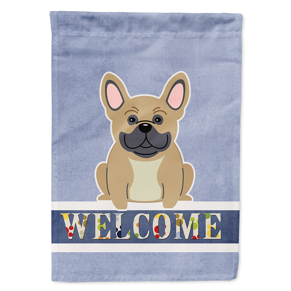 French Bulldog Cream Welcome Flag Canvas House Size BB5591CHF