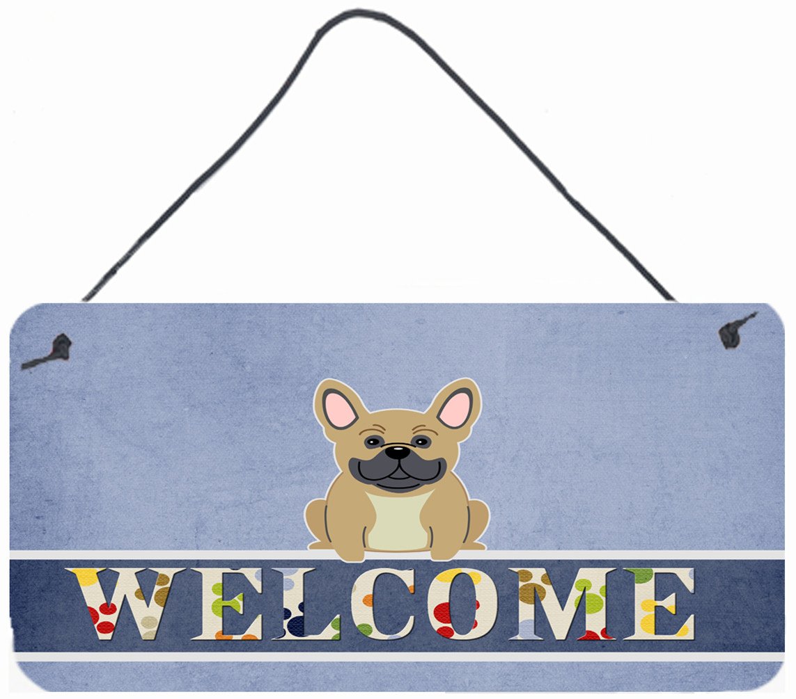 French Bulldog Cream Welcome Wall or Door Hanging Prints BB5591DS812 by Caroline&#39;s Treasures