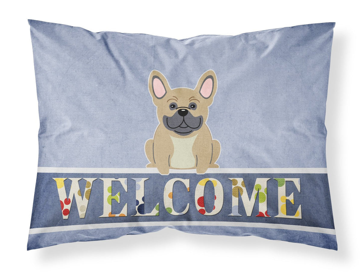 French Bulldog Cream Welcome Fabric Standard Pillowcase BB5591PILLOWCASE by Caroline&#39;s Treasures