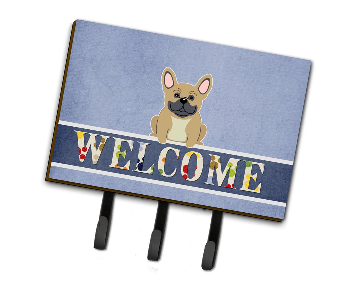 French Bulldog Cream Welcome Leash or Key Holder BB5591TH68  the-store.com.