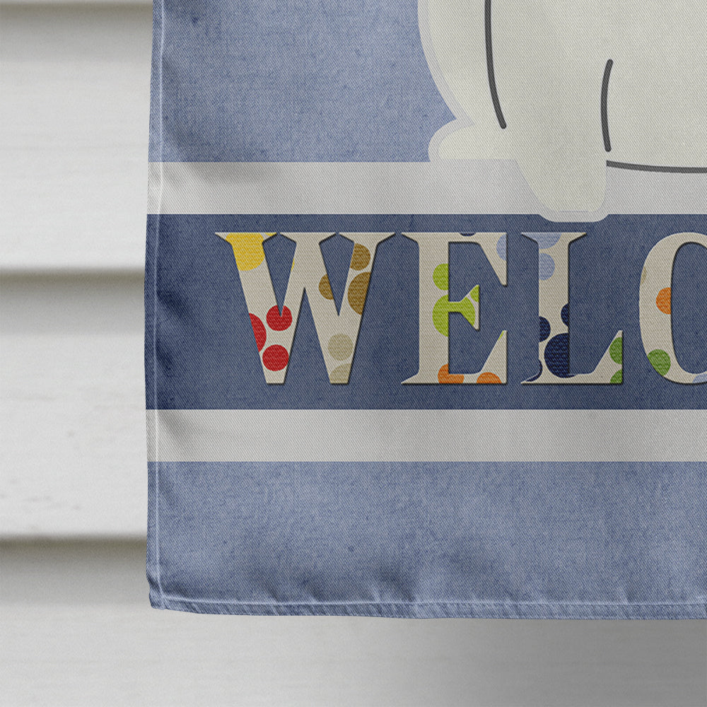French Bulldog Piebald Welcome Flag Canvas House Size BB5592CHF  the-store.com.