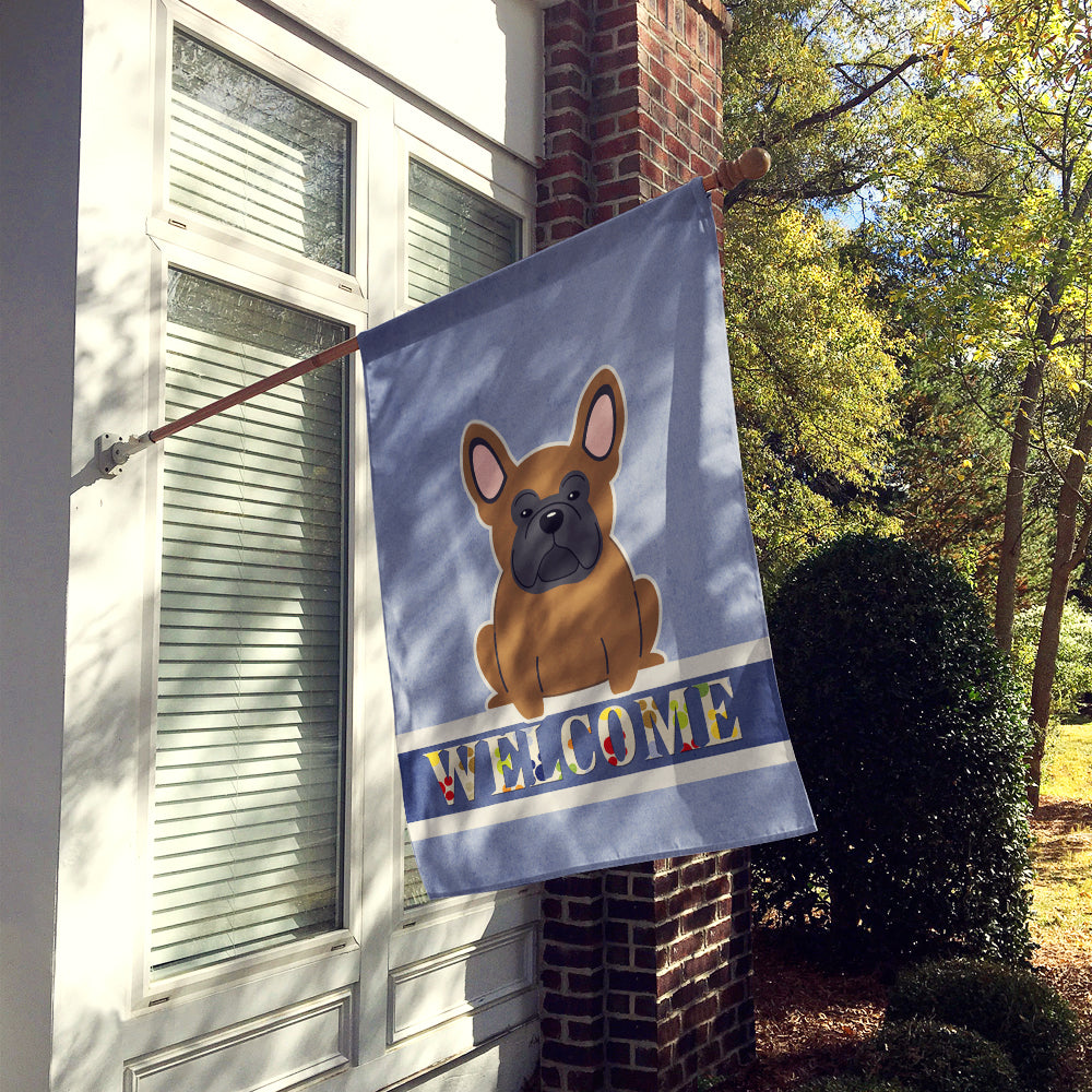 French Bulldog Brown Welcome Flag Canvas House Size BB5594CHF  the-store.com.
