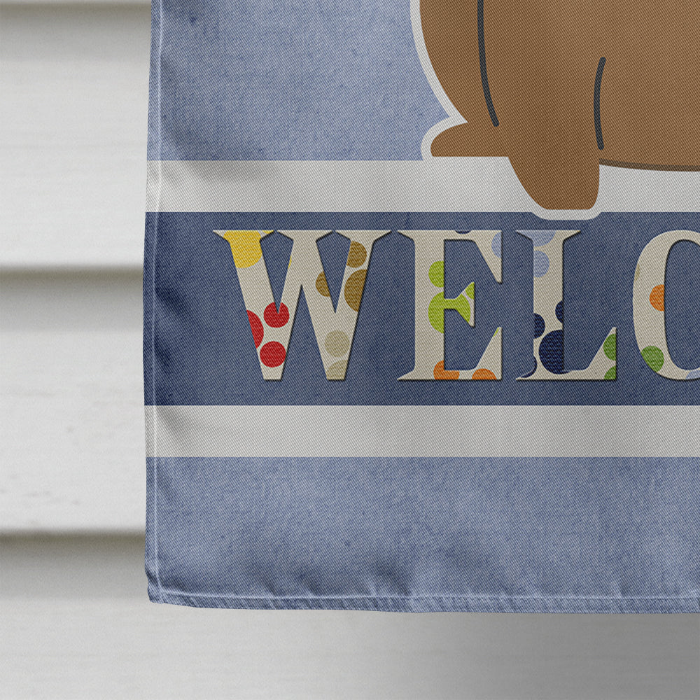 French Bulldog Brown Welcome Flag Canvas House Size BB5594CHF