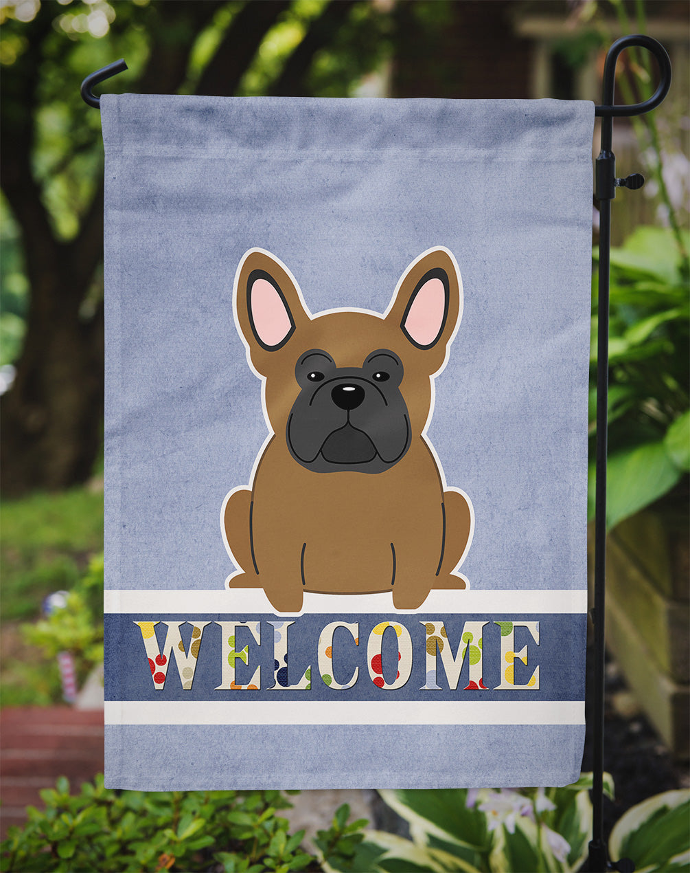 French Bulldog Brown Welcome Flag Garden Size BB5594GF  the-store.com.
