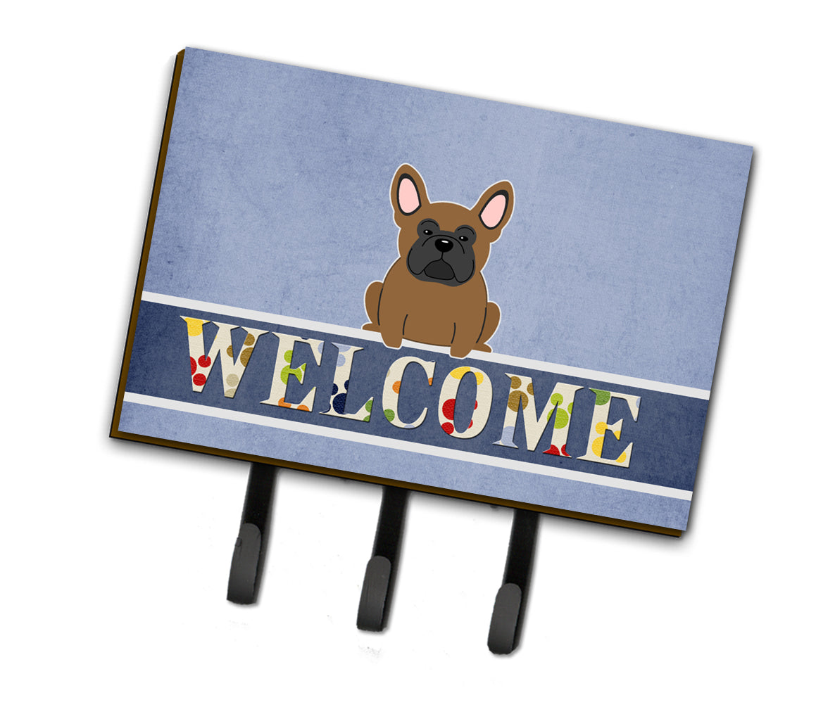 French Bulldog Brown Welcome Leash or Key Holder BB5594TH68  the-store.com.