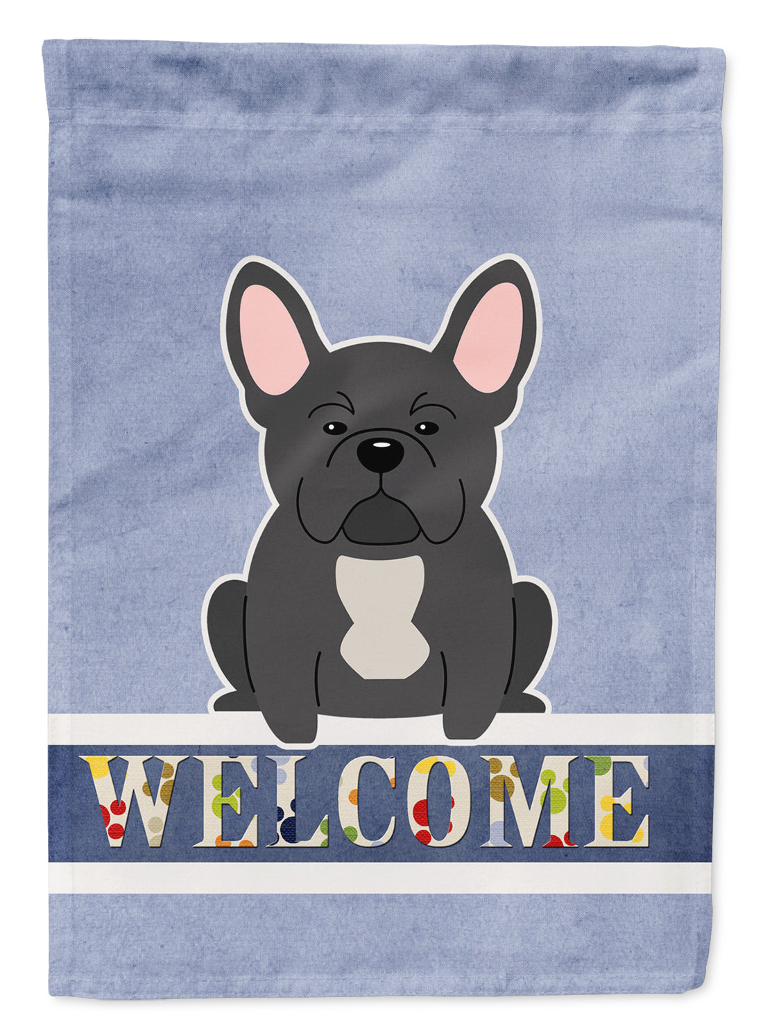 French Bulldog Black Welcome Flag Garden Size BB5595GF  the-store.com.