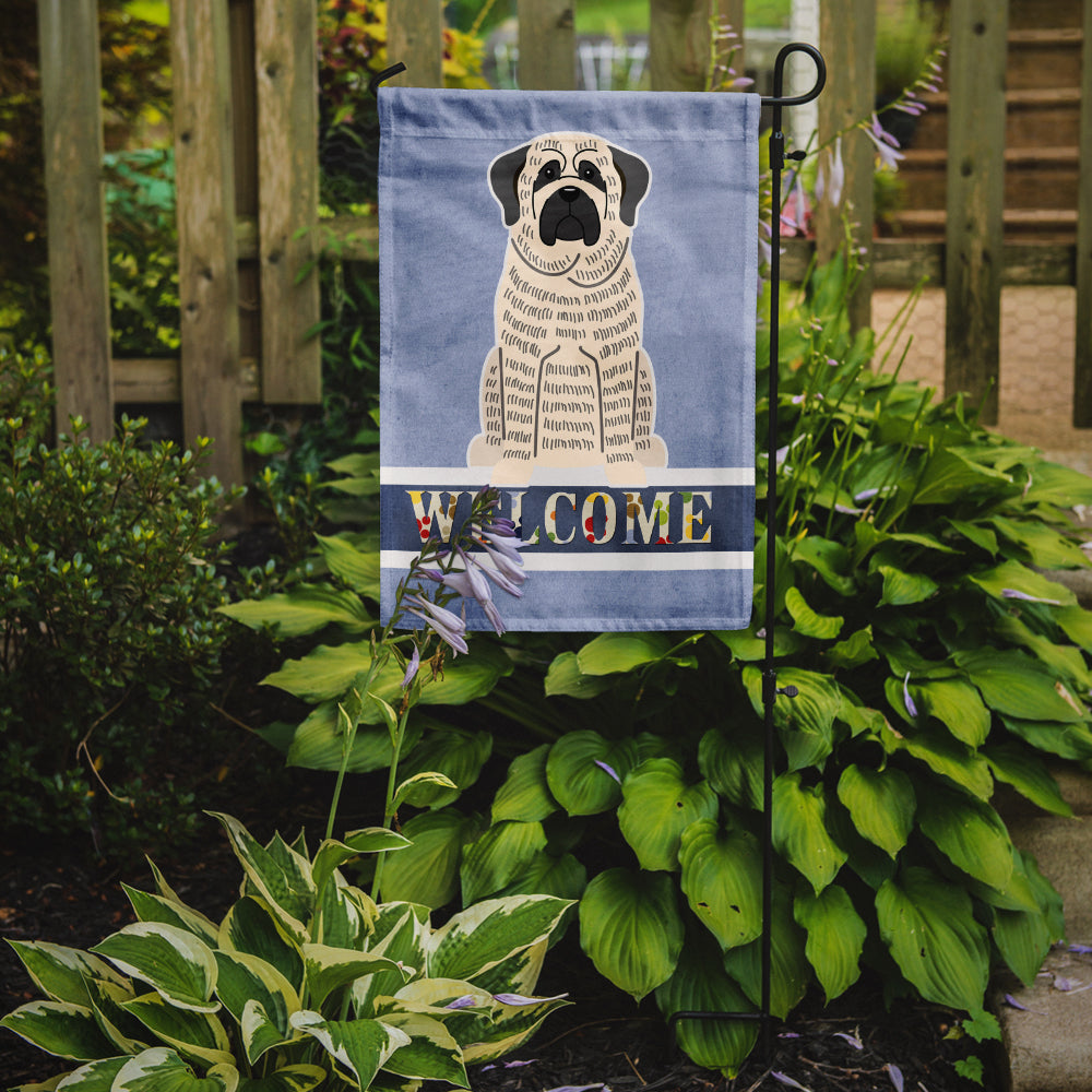 Mastiff Brindle White Welcome Flag Garden Size BB5597GF