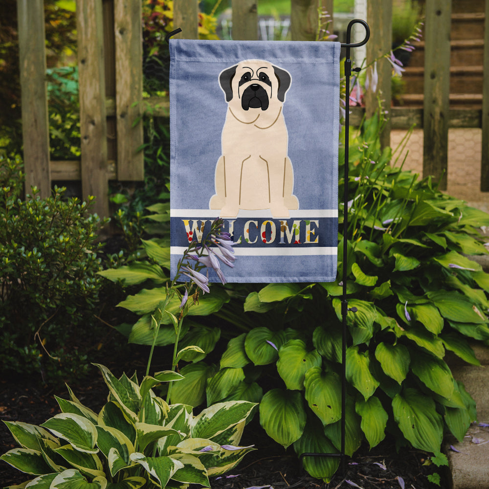 Mastiff White Welcome Flag Garden Size BB5598GF