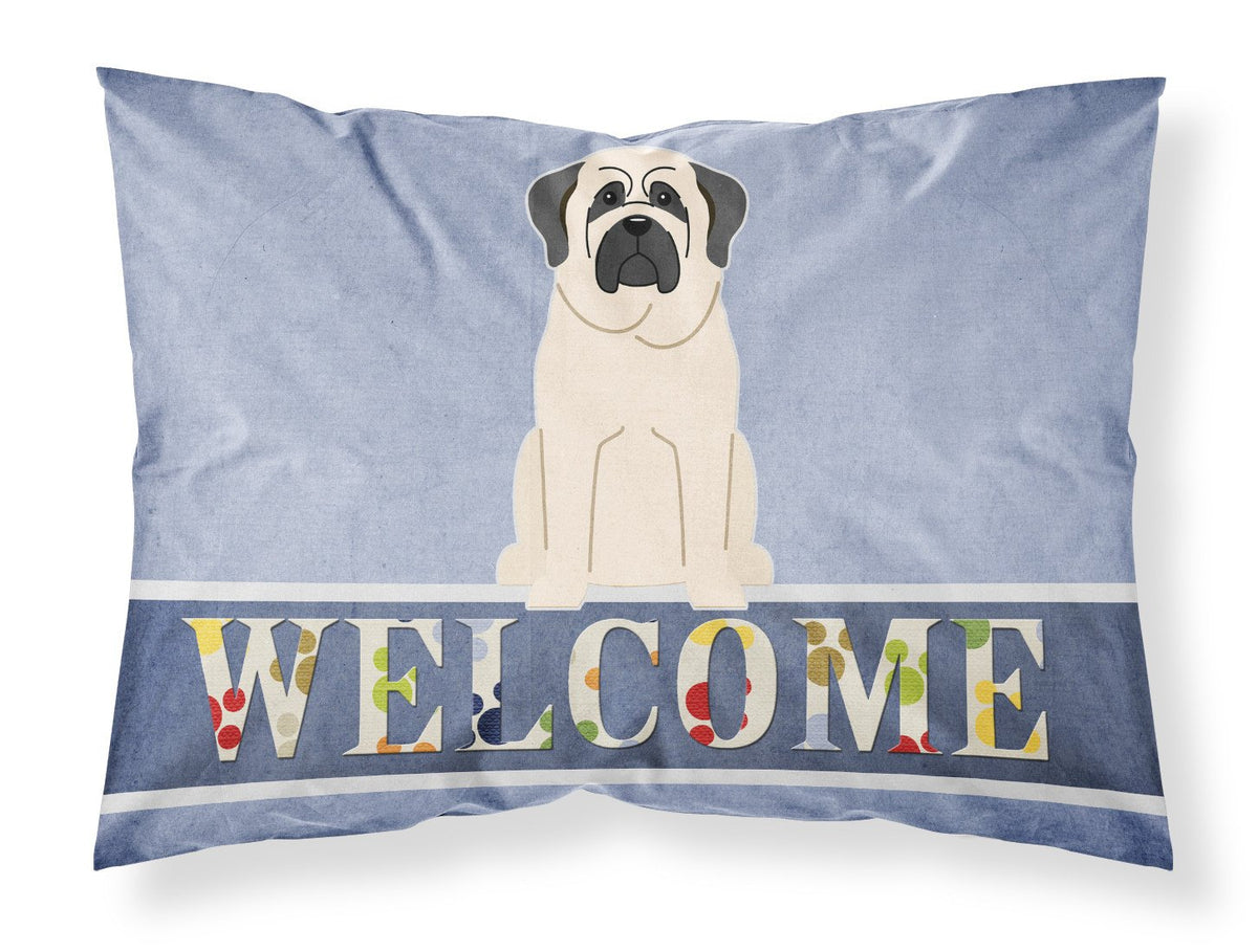 Mastiff White Welcome Fabric Standard Pillowcase BB5598PILLOWCASE by Caroline&#39;s Treasures
