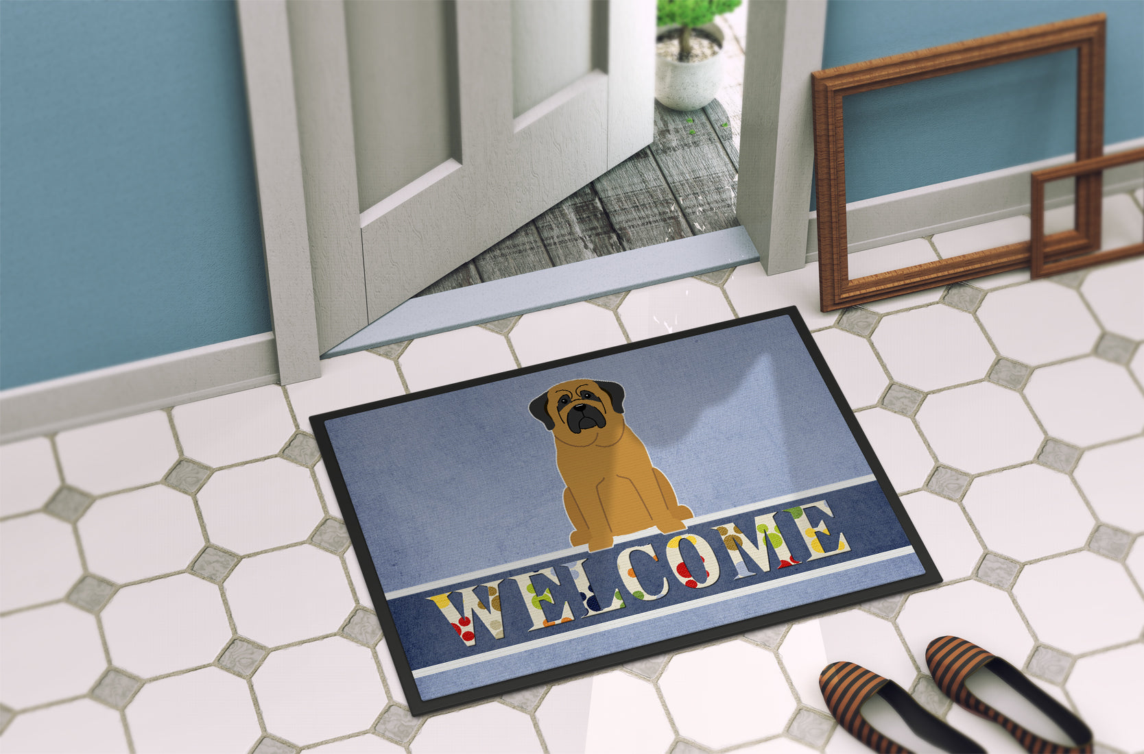 Mastiff Welcome Indoor or Outdoor Mat 18x27 BB5599MAT - the-store.com
