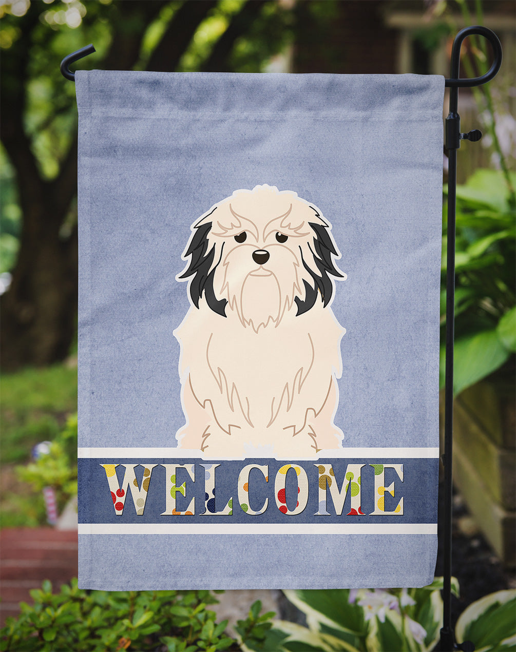 Lowchen Welcome Flag Garden Size BB5600GF  the-store.com.