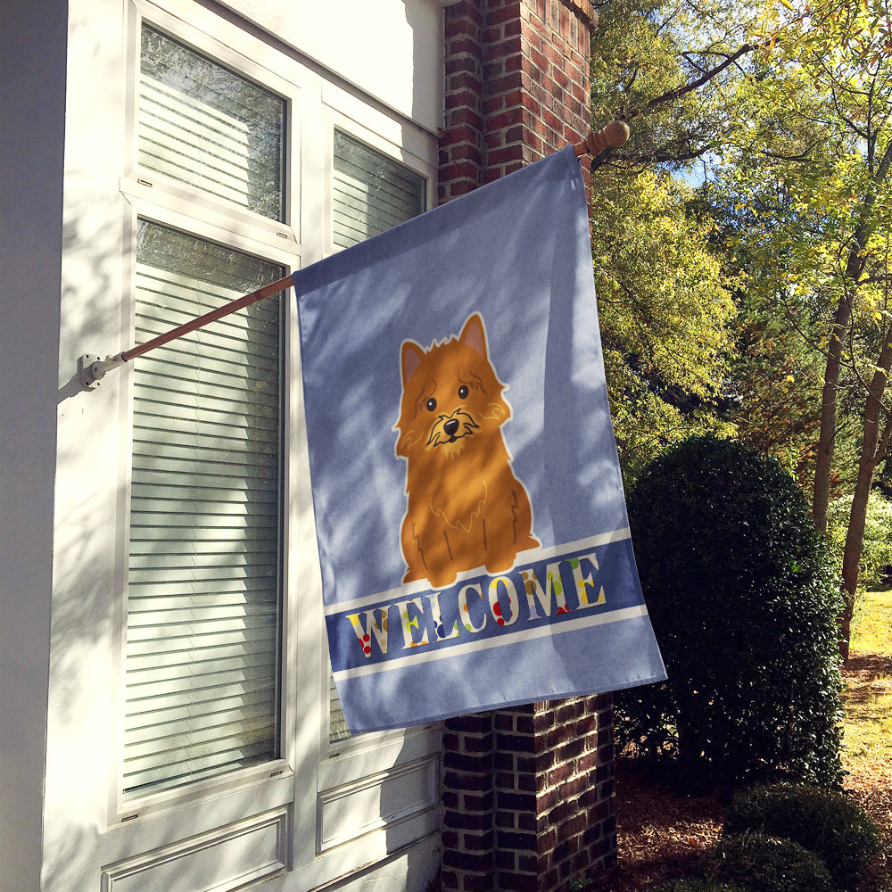 Norwich Terrier Welcome Flag Canvas House Size BB5601CHF  the-store.com.