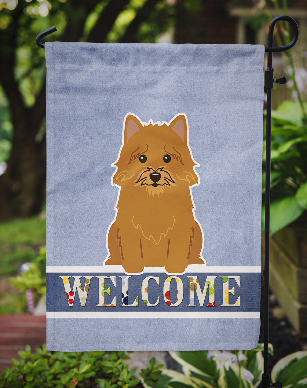 Norwich Terrier Welcome Flag Garden Size BB5601GF