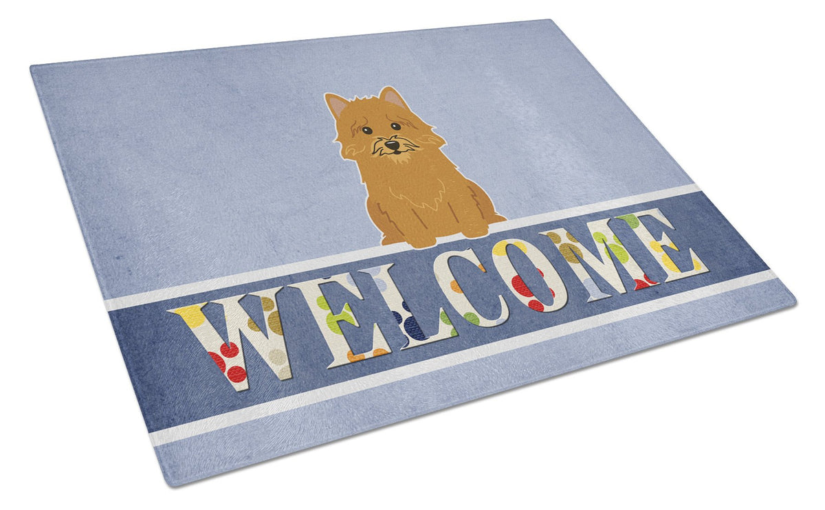 Norwich Terrier Welcome Glass Cutting Board Large BB5601LCB by Caroline&#39;s Treasures