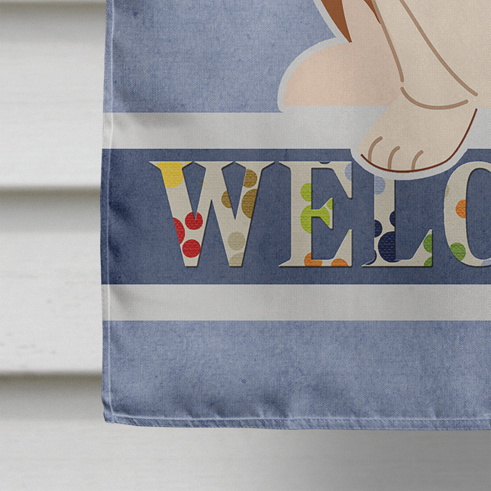Basset Hound Welcome Flag Canvas House Size BB5602CHF  the-store.com.