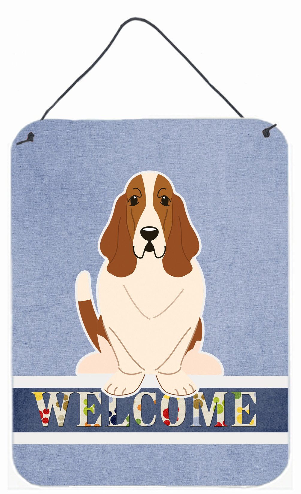 Basset Hound Welcome Wall or Door Hanging Prints BB5602DS1216 by Caroline's Treasures