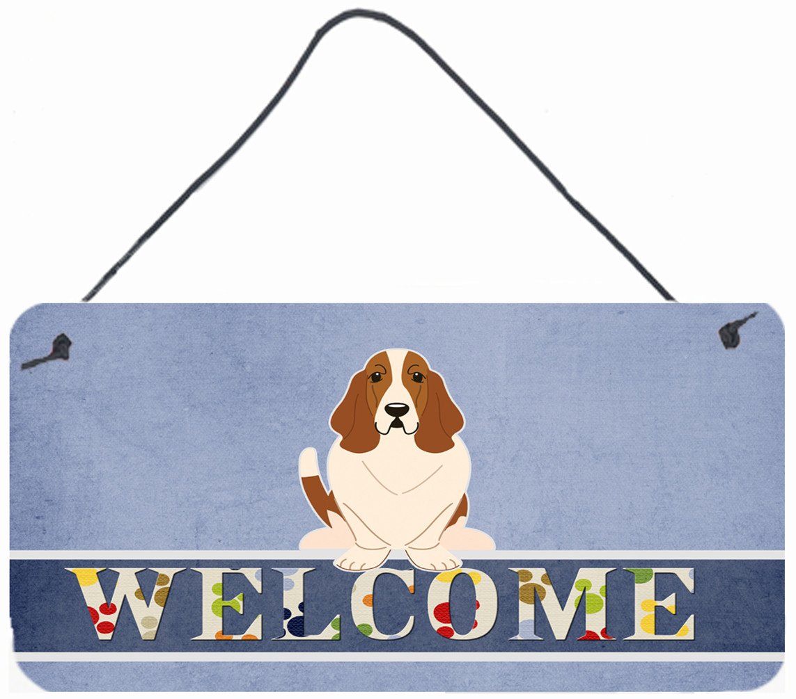 Basset Hound Welcome Wall or Door Hanging Prints BB5602DS812 by Caroline's Treasures