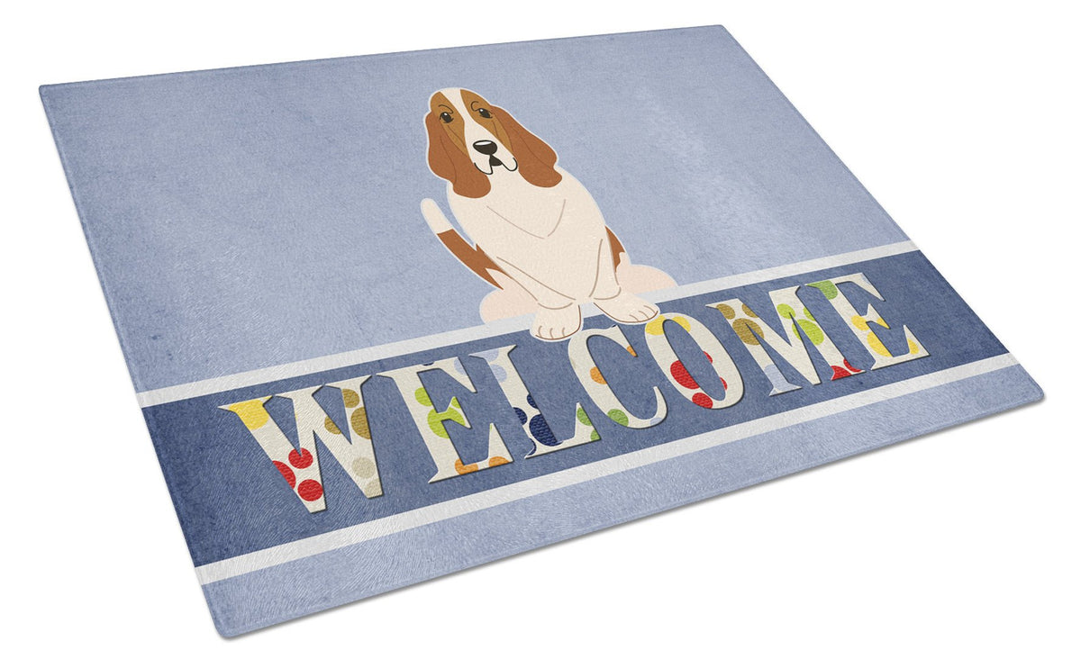 Basset Hound Welcome Glass Cutting Board Large BB5602LCB by Caroline&#39;s Treasures