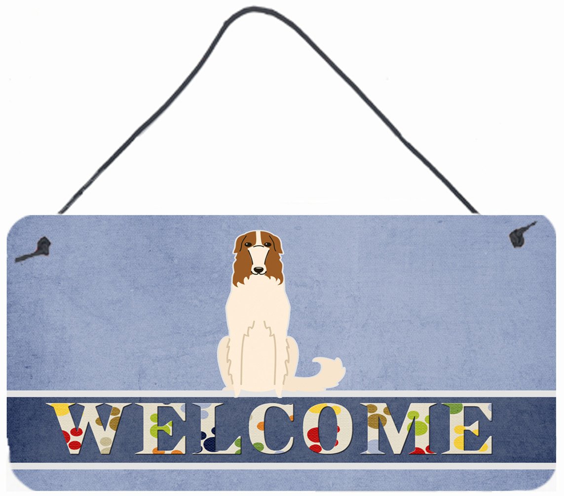 Borzoi Welcome Wall or Door Hanging Prints BB5604DS812 by Caroline's Treasures