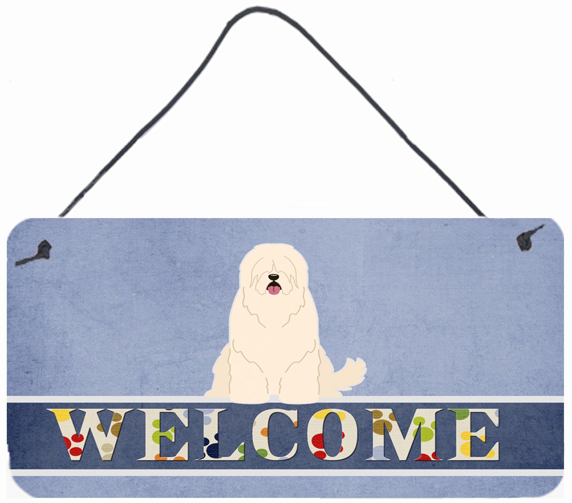 South Russian Sheepdog Welcome Wall or Door Hanging Prints BB5605DS812 by Caroline&#39;s Treasures