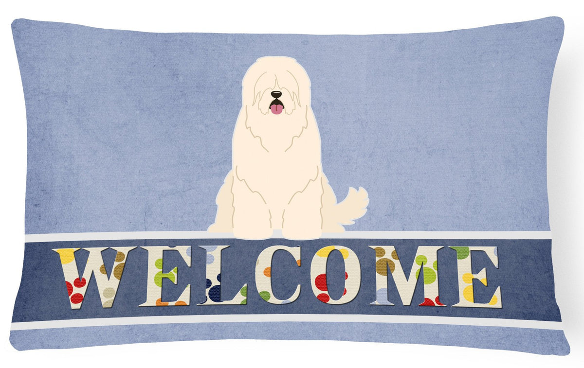 South Russian Sheepdog Welcome Canvas Fabric Decorative Pillow BB5605PW1216 by Caroline&#39;s Treasures