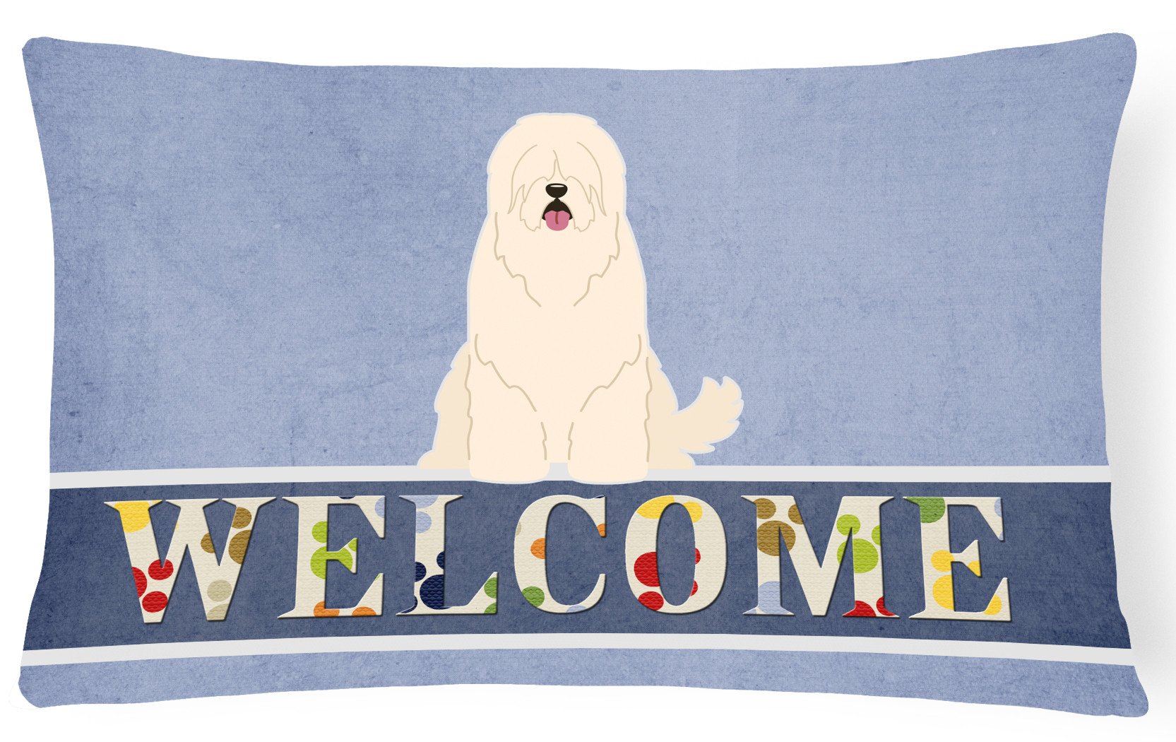 South Russian Sheepdog Welcome Canvas Fabric Decorative Pillow BB5605PW1216 by Caroline's Treasures