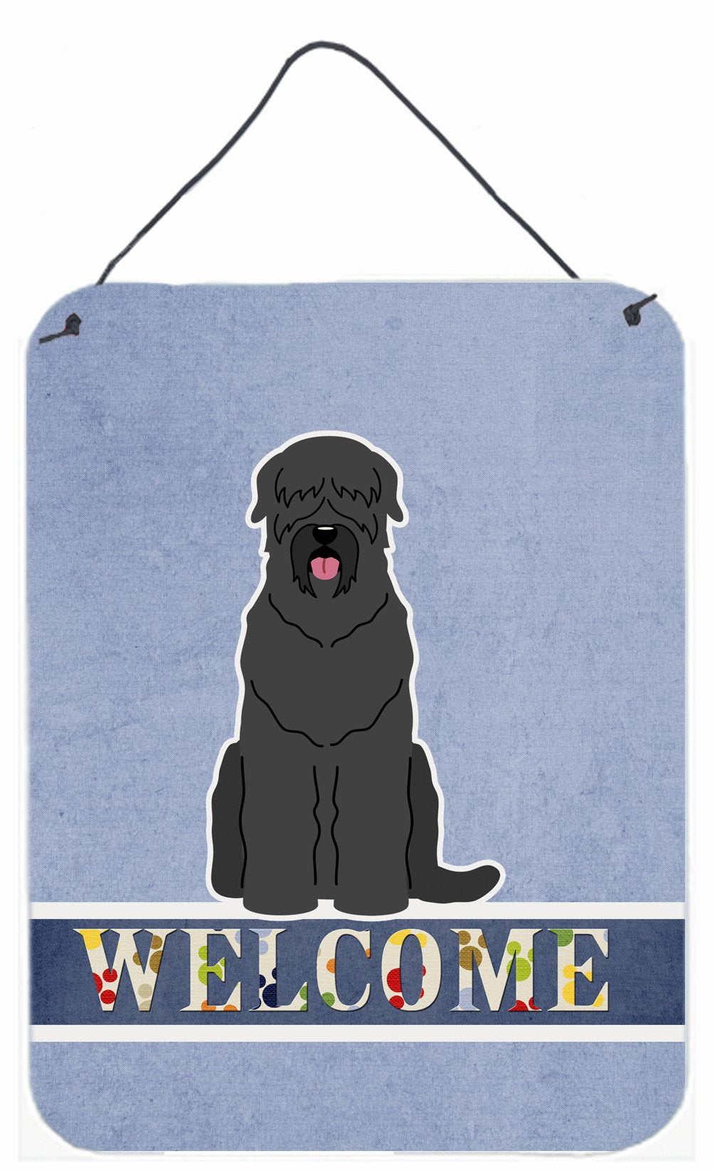 Black Russian Terrier Welcome Wall or Door Hanging Prints BB5607DS1216 by Caroline&#39;s Treasures