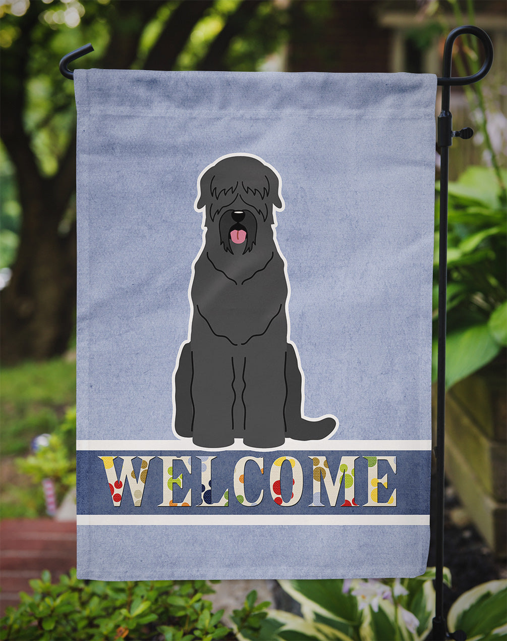 Black Russian Terrier Welcome Flag Garden Size BB5607GF