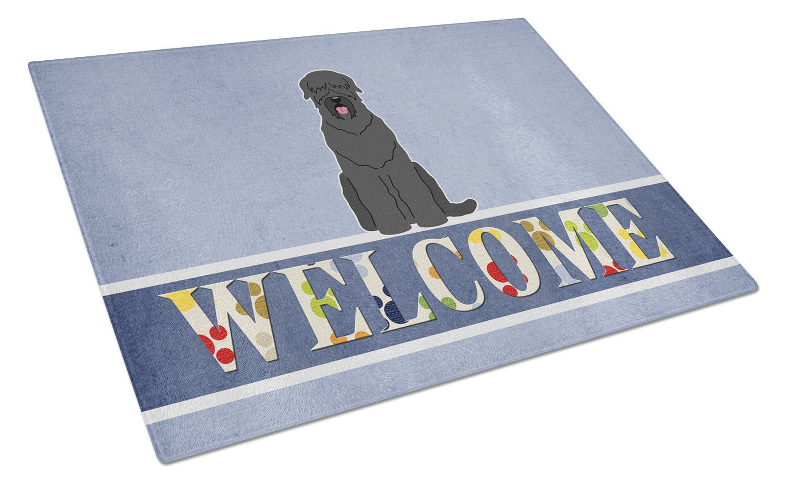 Black Russian Terrier Welcome Glass Cutting Board Large BB5607LCB by Caroline's Treasures
