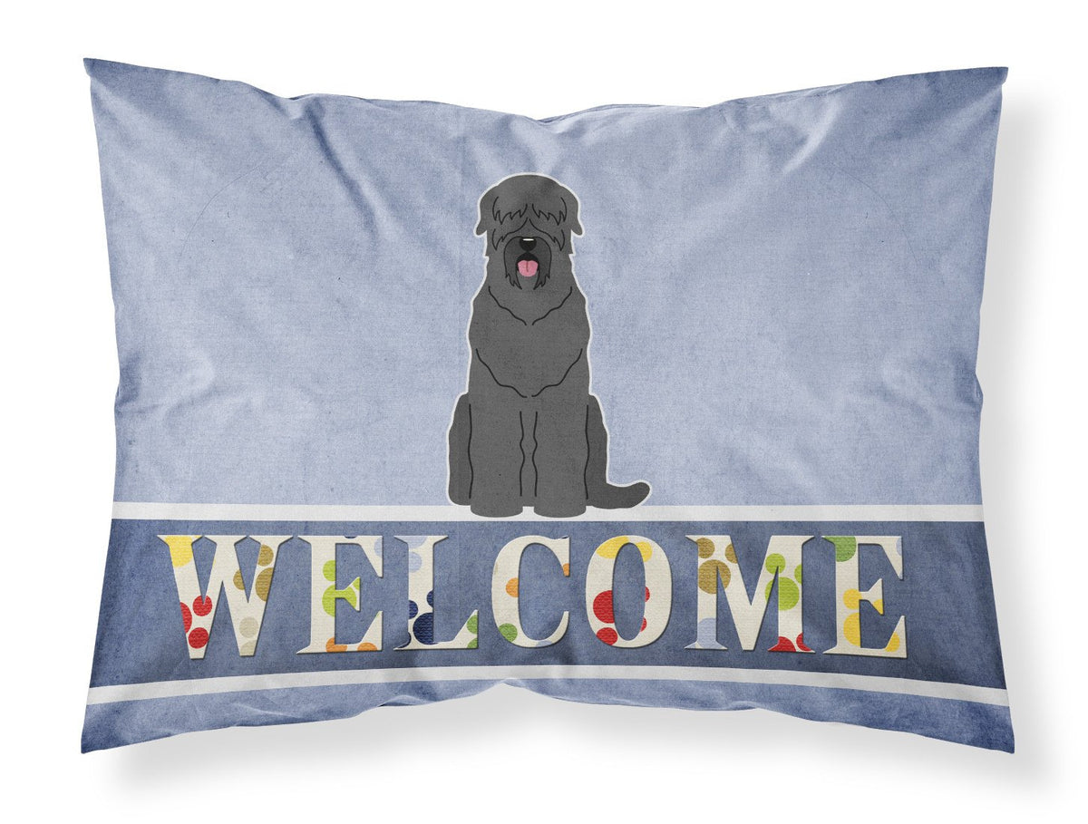 Black Russian Terrier Welcome Fabric Standard Pillowcase BB5607PILLOWCASE by Caroline&#39;s Treasures