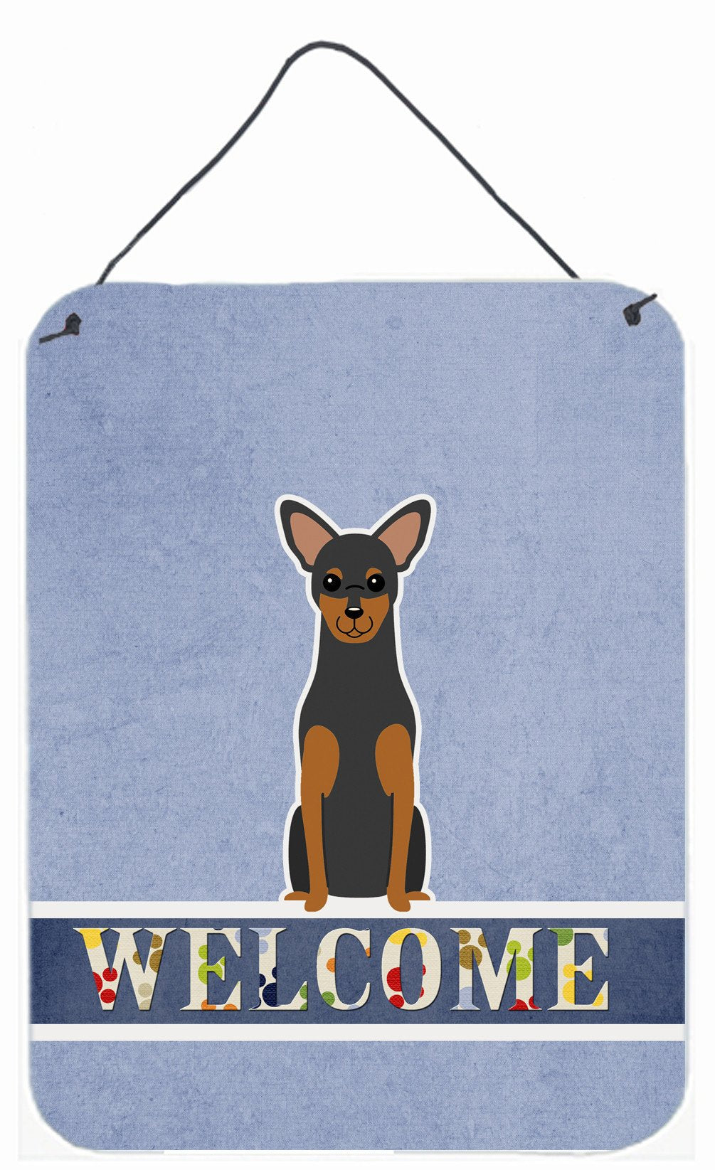 Manchester Terrier Welcome Wall or Door Hanging Prints BB5609DS1216 by Caroline&#39;s Treasures