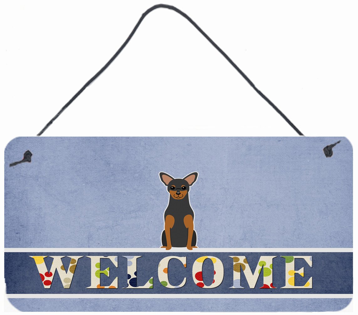 Manchester Terrier Welcome Wall or Door Hanging Prints BB5609DS812 by Caroline&#39;s Treasures