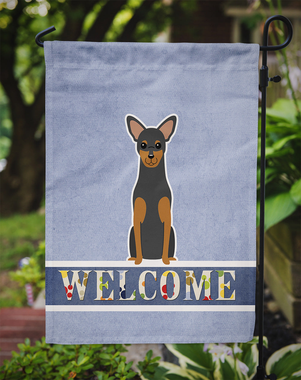 Manchester Terrier Welcome Flag Garden Size BB5609GF  the-store.com.