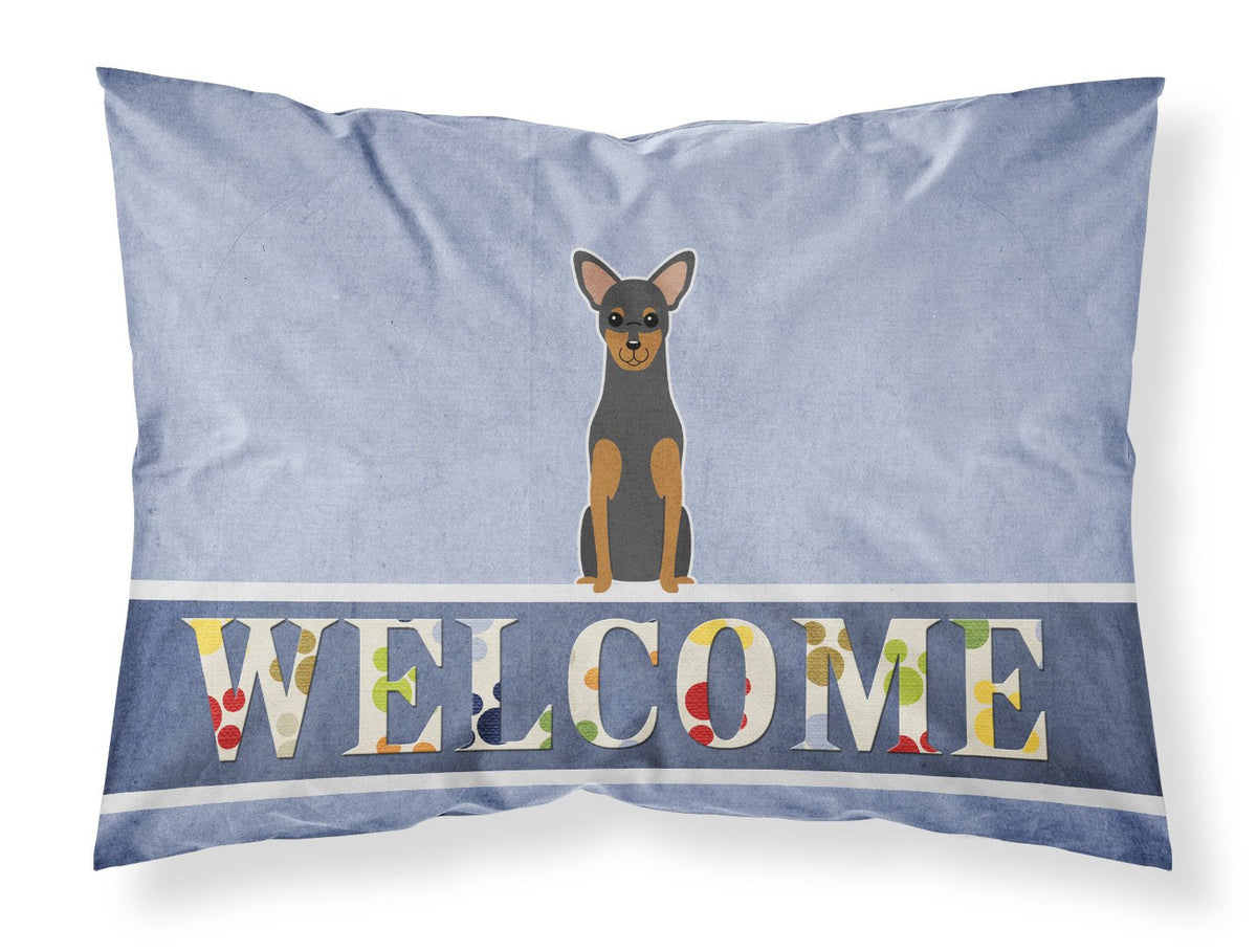 Manchester Terrier Welcome Fabric Standard Pillowcase BB5609PILLOWCASE by Caroline&#39;s Treasures