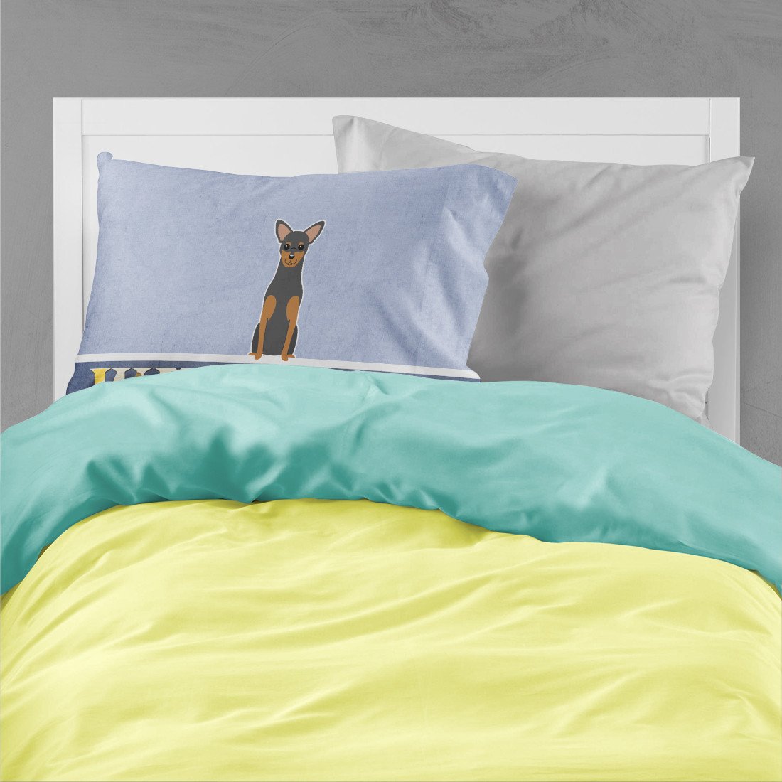 Manchester Terrier Welcome Fabric Standard Pillowcase BB5609PILLOWCASE by Caroline's Treasures