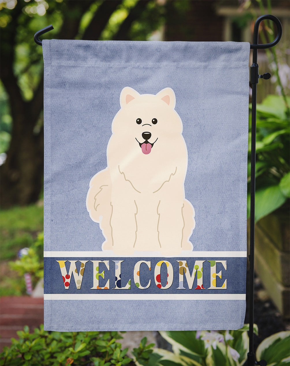 Samoyed Welcome Flag Garden Size BB5611GF