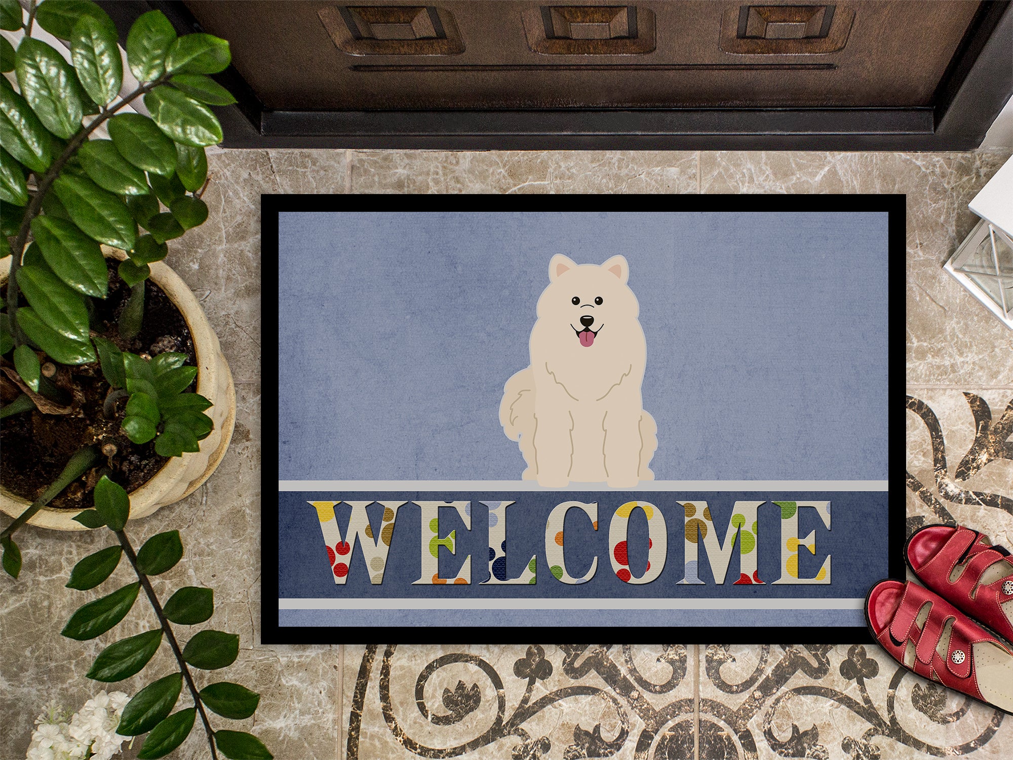 Samoyed Welcome Indoor or Outdoor Mat 18x27 BB5611MAT - the-store.com