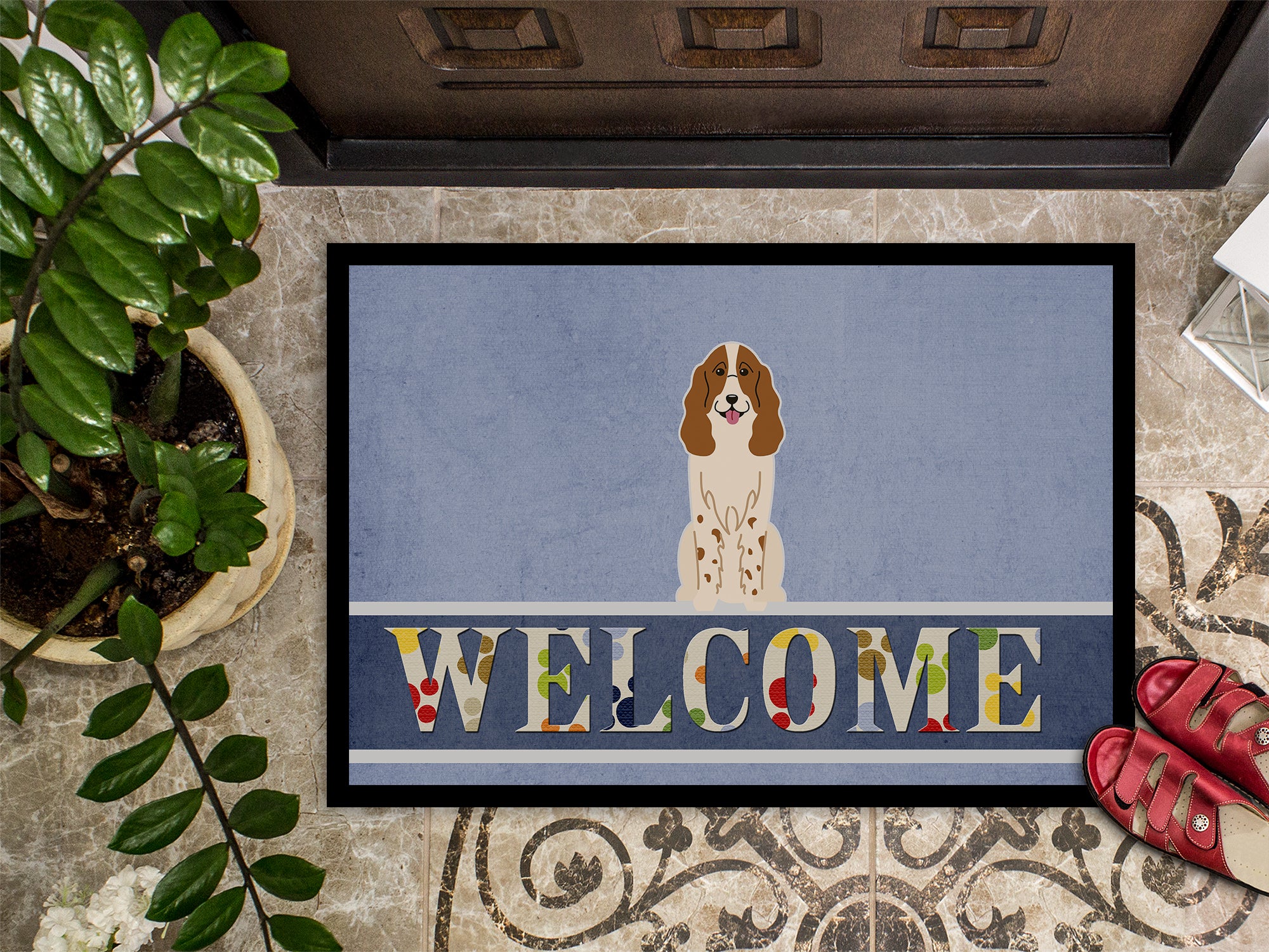 Russian Spaniel Welcome Indoor or Outdoor Mat 18x27 BB5612MAT - the-store.com