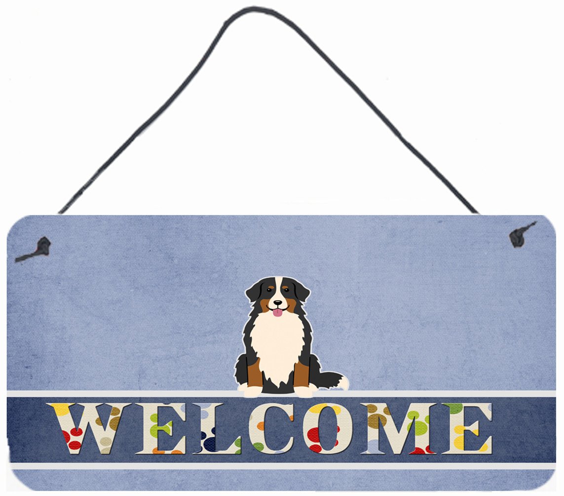Bernese Mountain Dog Welcome Wall or Door Hanging Prints BB5617DS812 by Caroline's Treasures