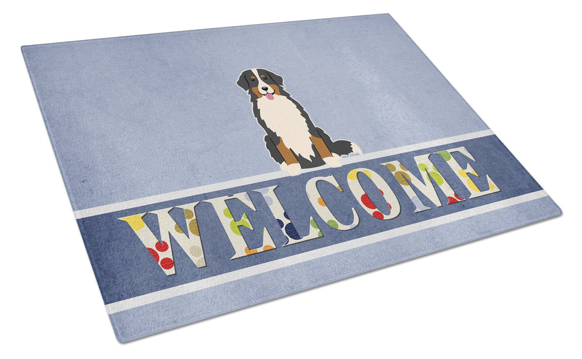 Bernese Mountain Dog Welcome Glass Cutting Board Large BB5617LCB by Caroline&#39;s Treasures